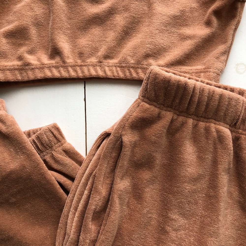 asos terracotta terry cloth lounge set